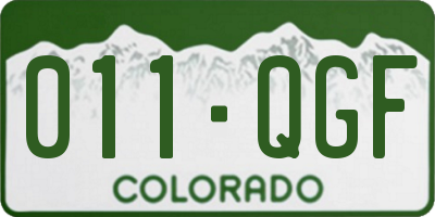 CO license plate 011QGF