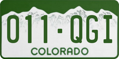 CO license plate 011QGI