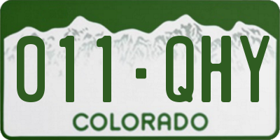 CO license plate 011QHY