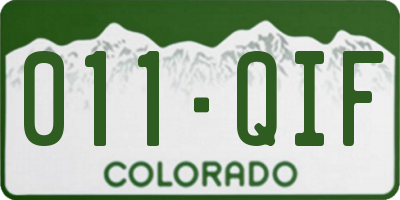 CO license plate 011QIF