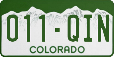 CO license plate 011QIN