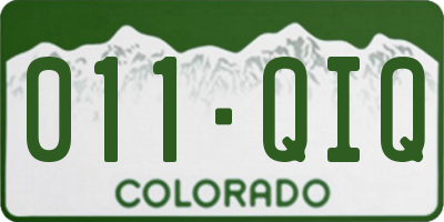 CO license plate 011QIQ