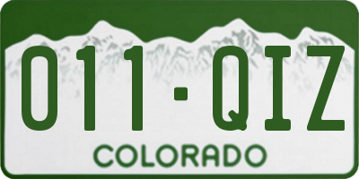 CO license plate 011QIZ