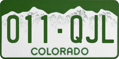 CO license plate 011QJL