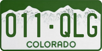 CO license plate 011QLG