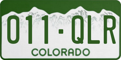 CO license plate 011QLR