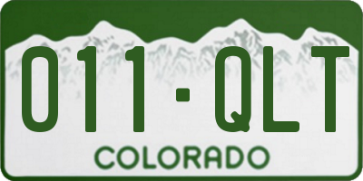 CO license plate 011QLT