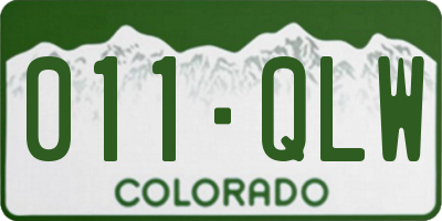 CO license plate 011QLW