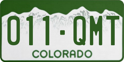CO license plate 011QMT