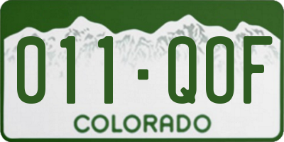 CO license plate 011QOF