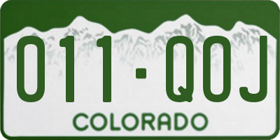 CO license plate 011QOJ