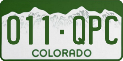 CO license plate 011QPC