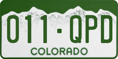 CO license plate 011QPD