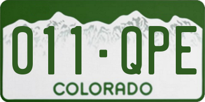 CO license plate 011QPE