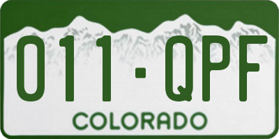 CO license plate 011QPF