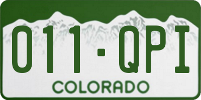 CO license plate 011QPI