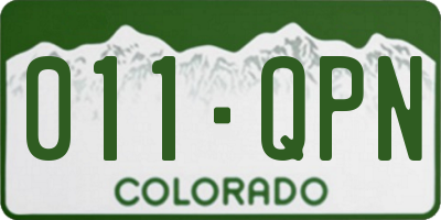 CO license plate 011QPN