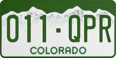 CO license plate 011QPR