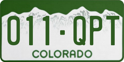 CO license plate 011QPT