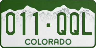 CO license plate 011QQL
