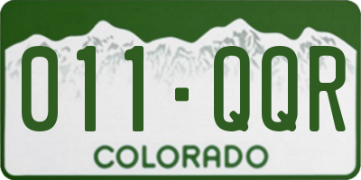 CO license plate 011QQR