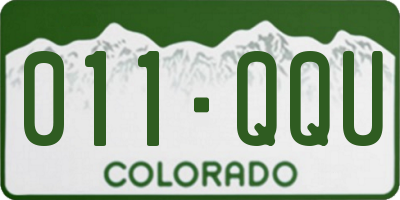 CO license plate 011QQU