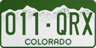 CO license plate 011QRX