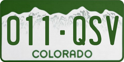 CO license plate 011QSV