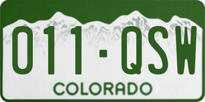 CO license plate 011QSW