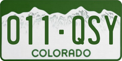 CO license plate 011QSY