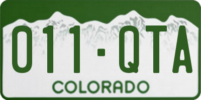 CO license plate 011QTA