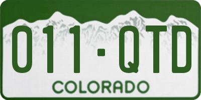 CO license plate 011QTD