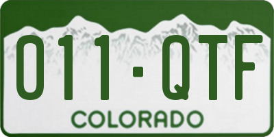 CO license plate 011QTF