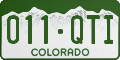 CO license plate 011QTI