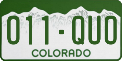 CO license plate 011QUO