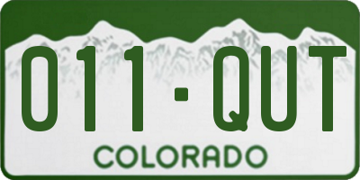 CO license plate 011QUT