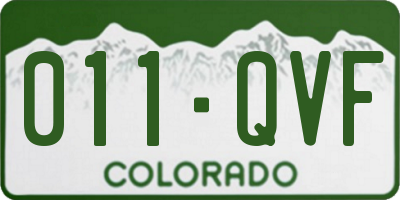 CO license plate 011QVF