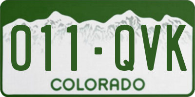 CO license plate 011QVK