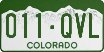 CO license plate 011QVL