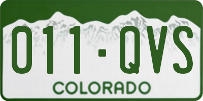 CO license plate 011QVS