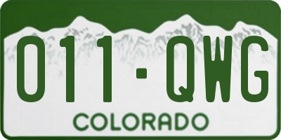 CO license plate 011QWG