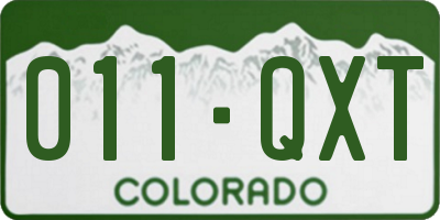 CO license plate 011QXT