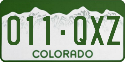 CO license plate 011QXZ