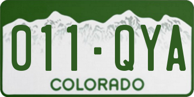 CO license plate 011QYA