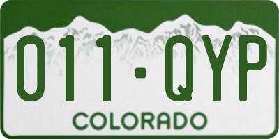 CO license plate 011QYP