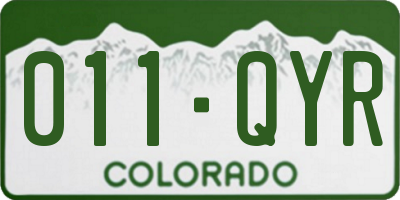 CO license plate 011QYR