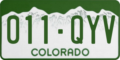 CO license plate 011QYV