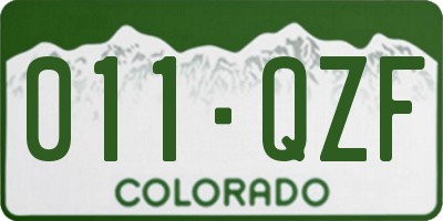 CO license plate 011QZF