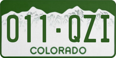 CO license plate 011QZI
