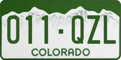 CO license plate 011QZL